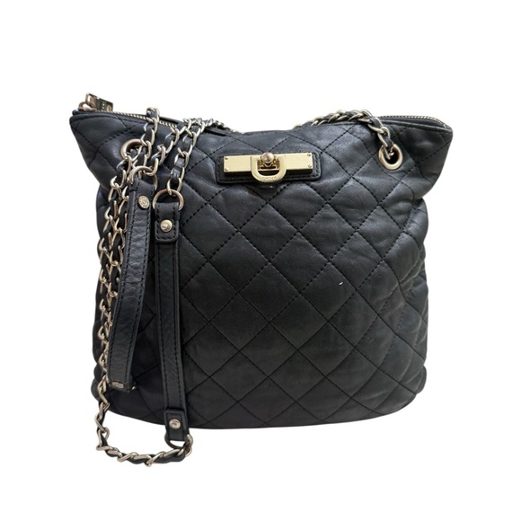 DKNY Handbags - DKNY Quilted Black Leather Chain Strap Shoulder Bag